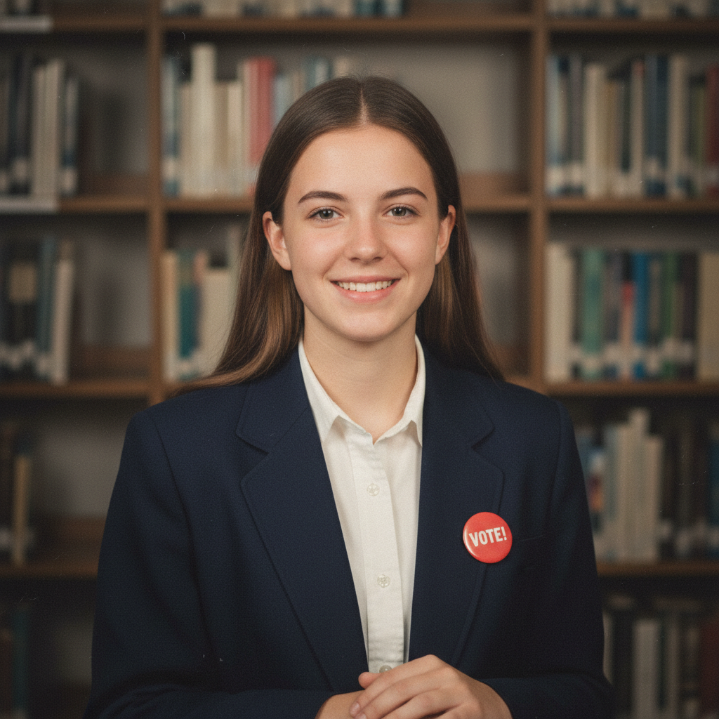 Class President AI yearbook photo example