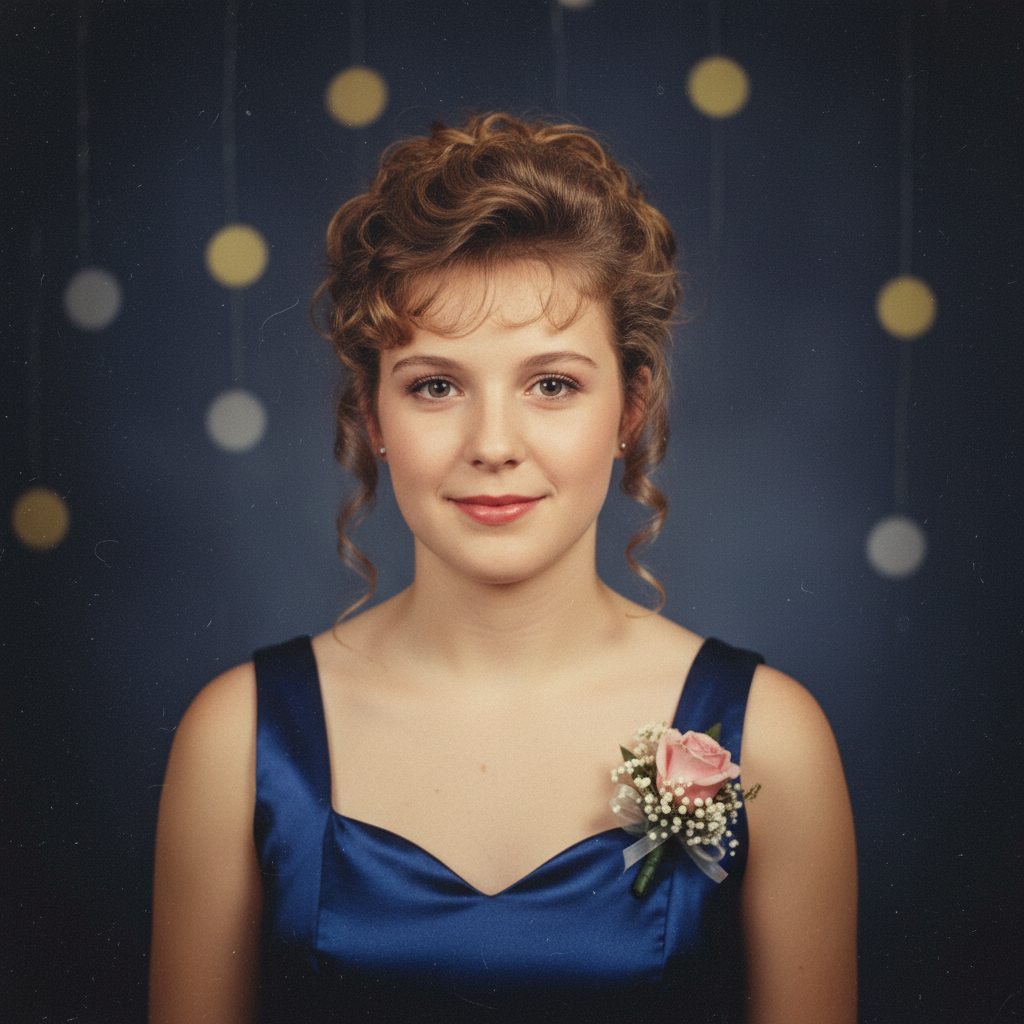 Prom Night AI yearbook photo example